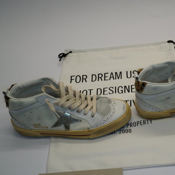 Golden Goose - Mid Star Leather Sneakers, White, Multiple Sizes, New W COA, Bag - Picture 5 of 7